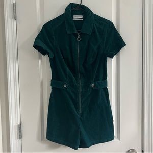 Urban outfitters cord romper zip up